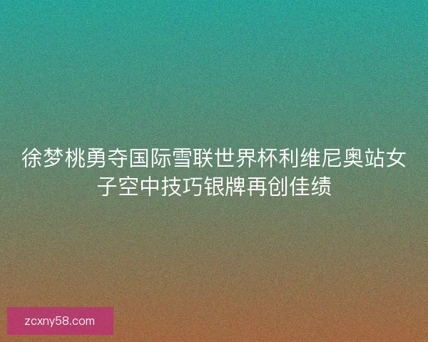 徐梦桃勇夺国际雪联世界杯利维尼奥站女子空中技巧银牌再创佳绩